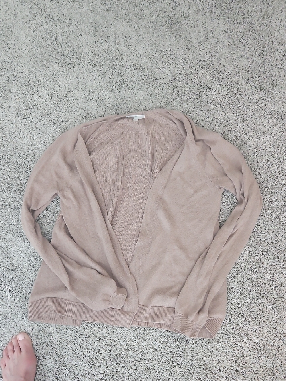GAP Women's Open-Front Sweater Cardigan in Light Taupe